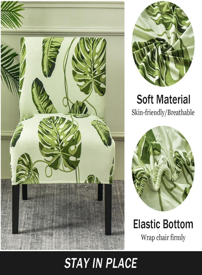 PENDEJATO Armless Accent Chair Covers, Stretch Armless Chair Slipcover Soft Print Armless Chair Covers Furniture Protector for Living Room Bedroom (Green) - Image 4